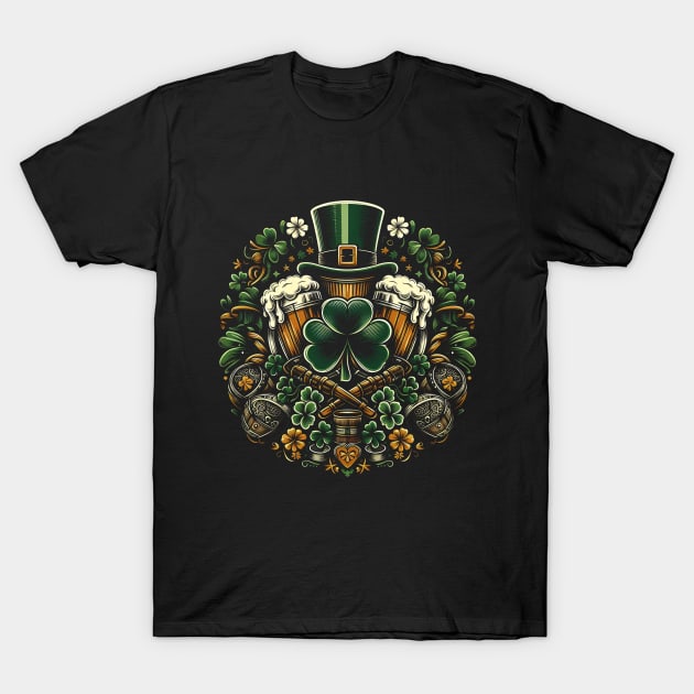 Shamrock and Beer: The Ultimate St. Patrick’s Day Design T-Shirt by FreshIdea8